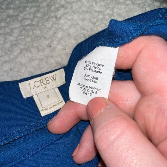 J. Crew Womens Long Sleeve Zipper Back Blue Knit Dress Size Small - Picture 7 of 13